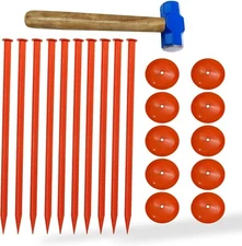 FEBTECH-Septic Tank Marker for Property line Markers-6"x10" Pack of 10+1 Hammer