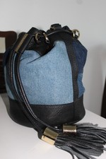 See By Chloé Vicki Small Denim/leather Bucket Bag Adjustable Shoulder Strap