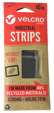 2-Pack VELCRO 3  x 1-3/4  Industrial Strips Self Adhesive Black Holds 10LBs