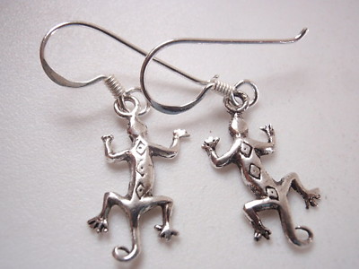 Gecko Ohrhänger 925 Sterling Silber Southwestern Art Markings