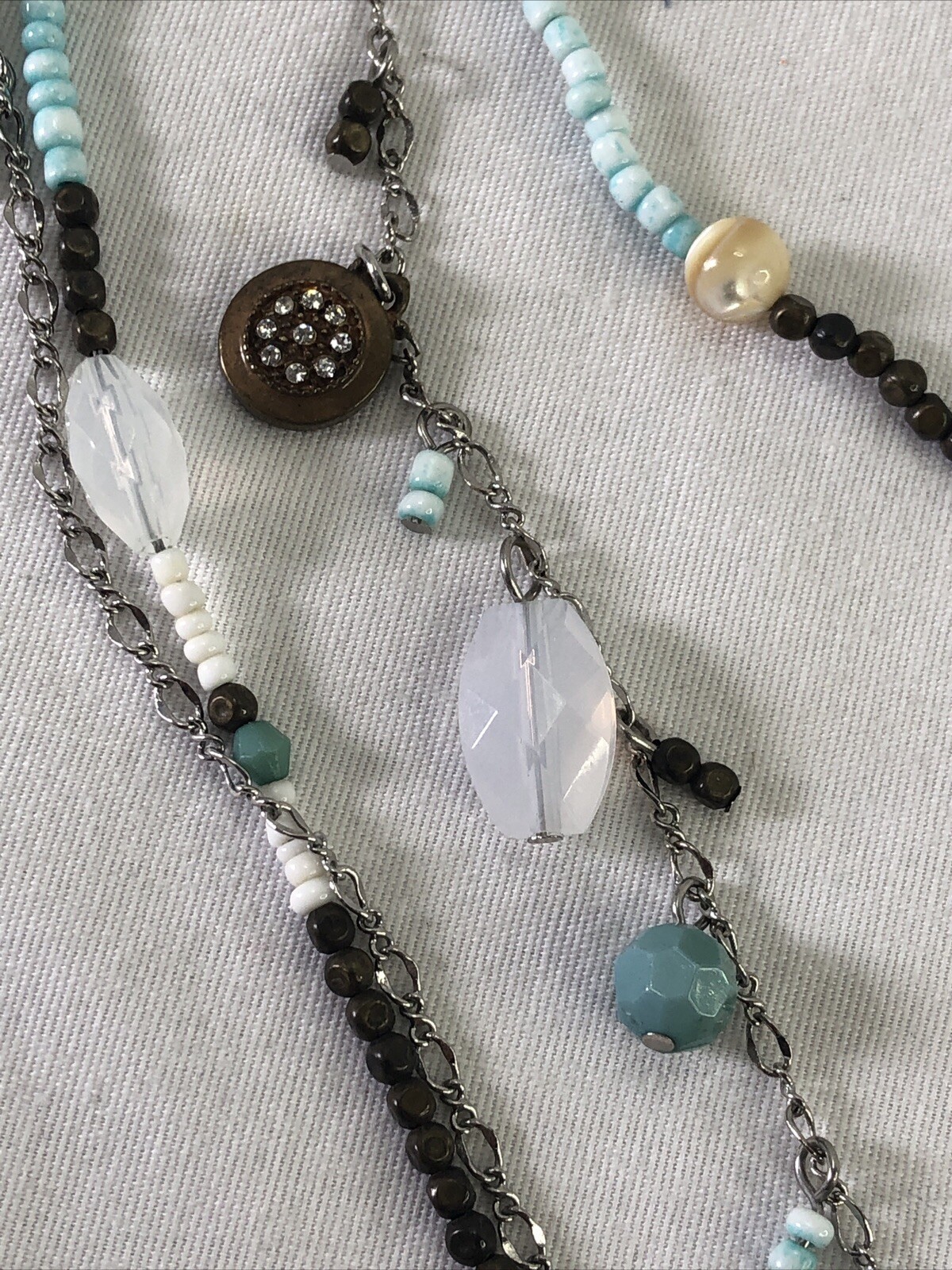 Express Signed Double Strand Turquoise Necklace S… - image 4