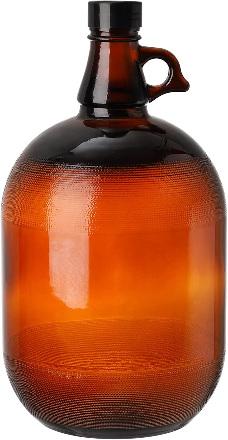 1 Gallon Amber Glass Fermenting Jug with Seal Lid 128Oz Water Bottle