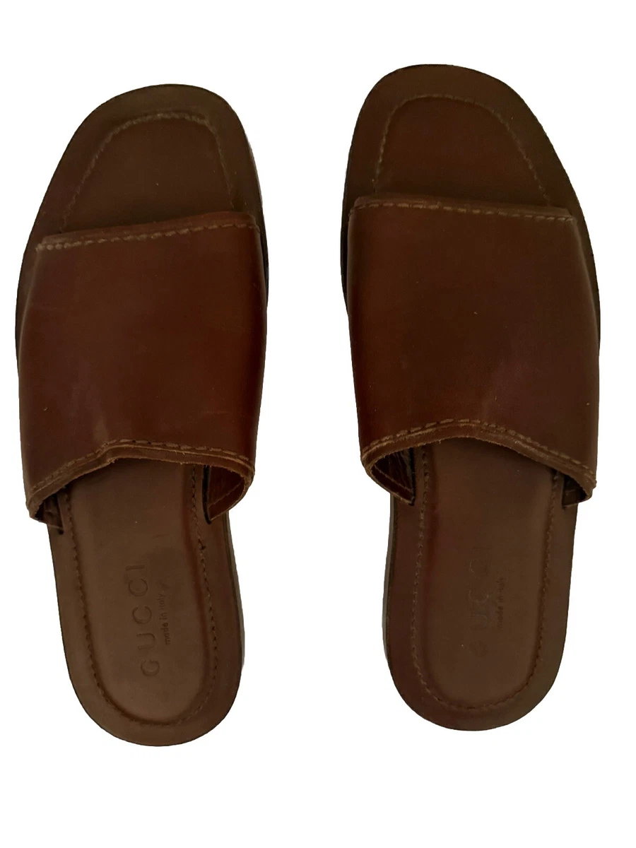 Gucci Leather Upper Brown Sandals for Men for sale | eBay display picture 1