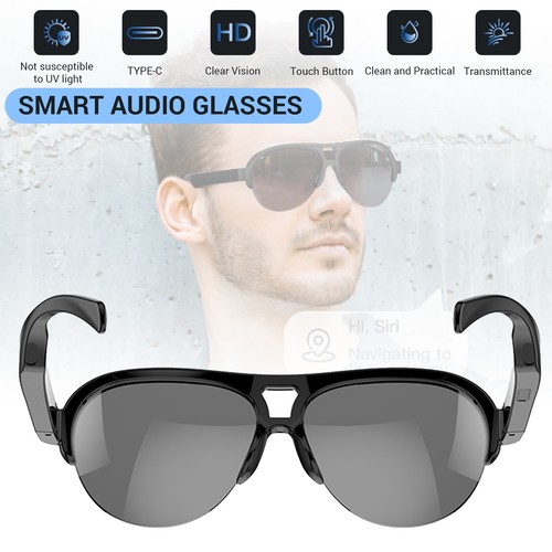 Smart Glasses 5.3 Bluetooth Sunglasses with Open Ear Speaker Voice Assistant USA