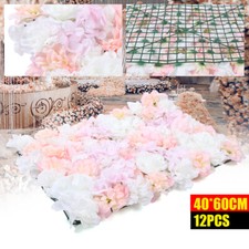 12 Artificial Flower Wall Panel Hydrangea Rose Photo Wall Wedding Home Decor