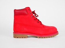 Image of Juniors Timberland Classic 6 Inch Red A13HV Leather Lace Up Winter Walking Boots