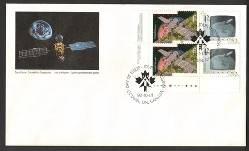 Canada #1441-1442 Canadians in Space - Shuttle 1992 Hologram Image 42¢ FDC