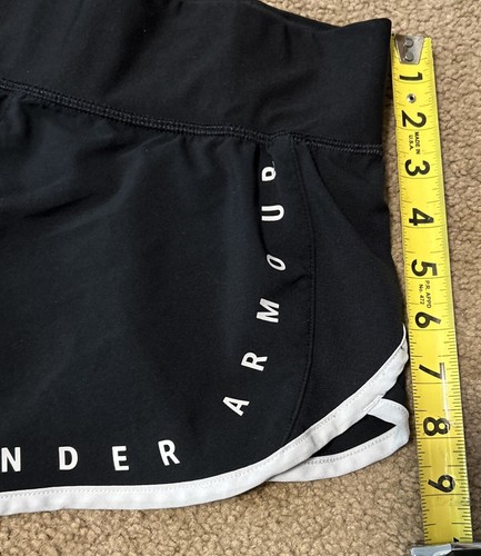 Under Armour Womens Shorts Black White X-Small Running Pockets Lined Polyester - 第 6/14 張圖片