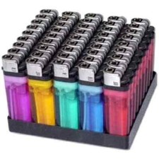 50 Cigarette Disposable Lighters Pack with Display Stand Various Colors  DEAL