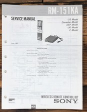 Sony RM-151KA Remote Control Service Manual Original 