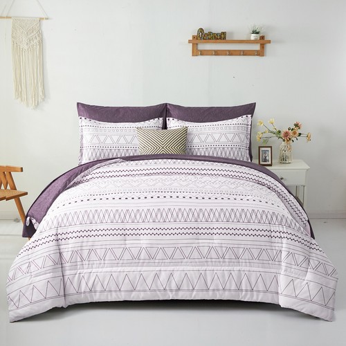 7PCS Striped Duvet Comforter Set Queen Size Fitted Sheet Bedding Pillowcases New - Picture 48 of 56