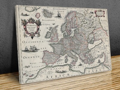 Map of Europe 1931, Vintage map, mounted canvas print ready to hang