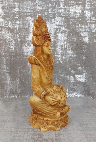 Vintage Home Decor Buddha Statue Indoor Resin Figurine Sitting Meditation Signed - Picture 3 of 14