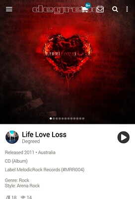 Degreed ~ Life Love Loss +1 Limited Edition 2011 CD 2010 Hi-Tech AOR MelodicRock