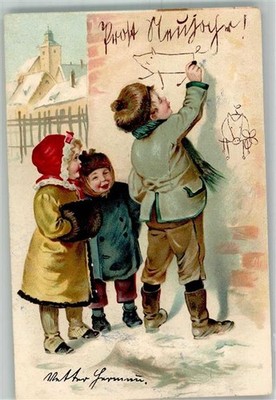 10732009 - Children paint a house wall with a pig publisher PFB series 3523