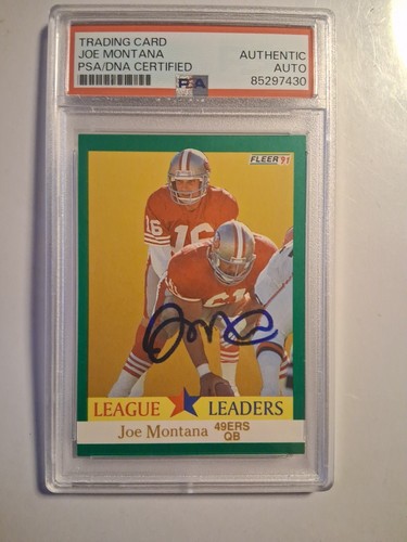 Psa Joe Montana On Card Auto Fleer 91 Psa Certified