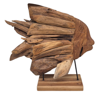 Fisch Auf StäNder Aus Wurzelteak 2614 Hö.58Cm Deko Unikat FüR Drinnen & DraußEn