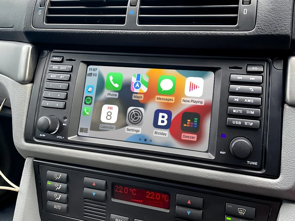 4+64GB Für BMW 5er M5 E39 X5 E53 Android 14 Autoradio 7" GPS Navi CarPlay DSP FM - Bild 2 von 4