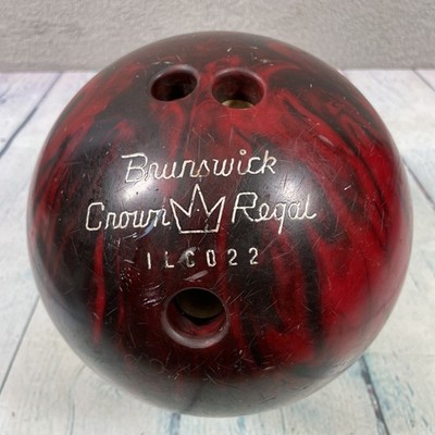 Vintage Brunswick Crown Regal Bowling Ball Red Swirl 10 Pound - Drilled