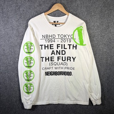 VLONE Shirt Mens Large White Neighborhood Long Sleeve Filth And The Fury Hype