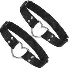 Adjustable Leather Heart Garter Belt Set for Women - Punk Rock Thigh Straps