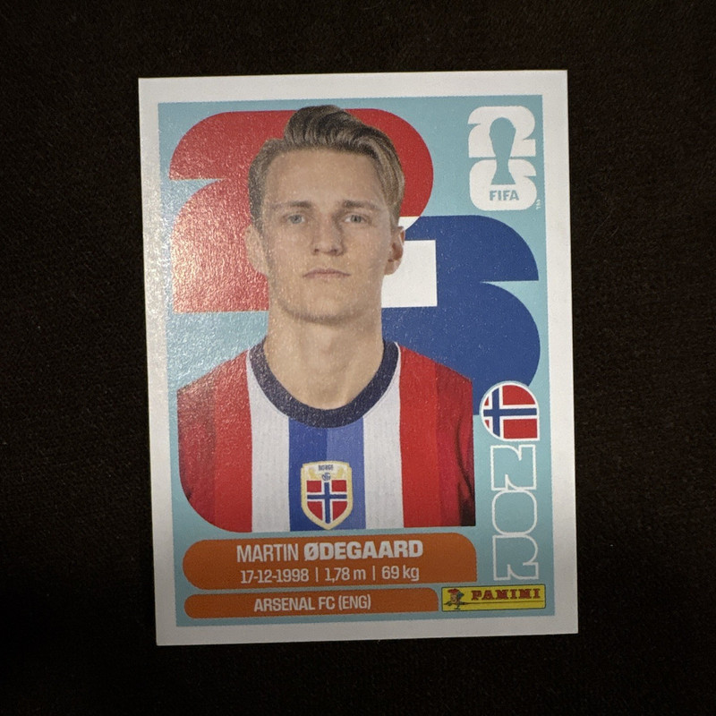 Panini FIFA World Cup 2026 Sticker NOR 10 Martin Ødegaard Portrait