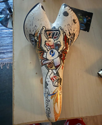 Troy Lee Designs Fahrradsattel Kunstleder weiß/schwarz Mehrfarbig Grafik MTB
