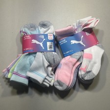LOT OF 2 Packs Puma Kids Low Crew Socks 5 or 10 pairs New Open Packs, 20 PAIRS 