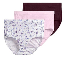 Jockey 3-Pack Elance Brief Breathe 100 Cotton 1542 Medieval Floral 10/3XL NIP
