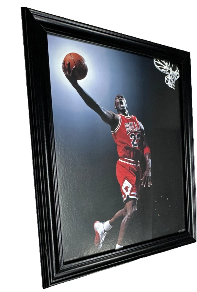 Vintage Michael Jordan “Air Jordan” Poster 1997 Black Framed 19.5” X 23.5” - Image 2 of 4