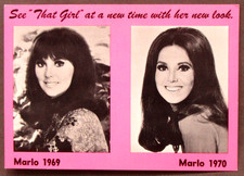 1970 MARLO THOMAS "That Girl" TV Show fan card postcard MINT facsimile signed