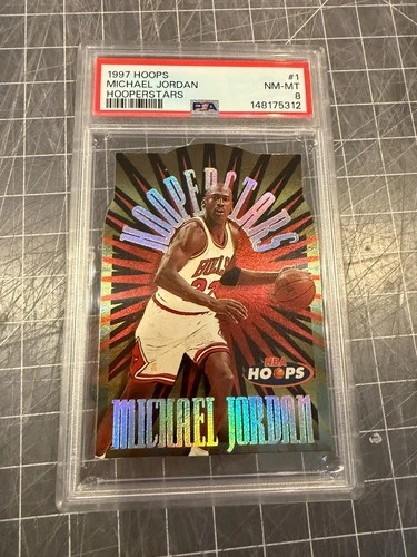 1997 HOOPS HOOPERSTARS MICHAEL JORDAN CHICAGO BULLS BASKETBALL CARD PSA 8 NM/MT