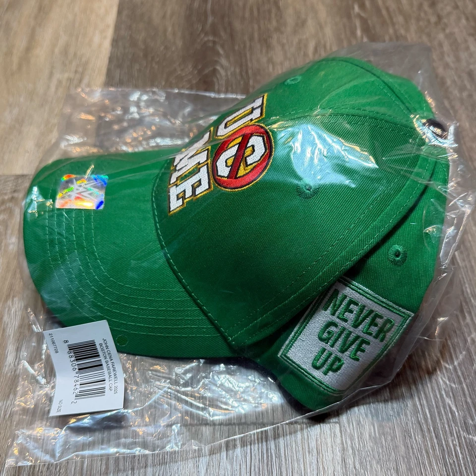 Auténtico sombrero WWE John Cena Boston Massachusetts Celtics 2025 Farewell Tour Foto 2 de 4