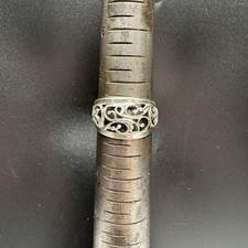 RD Sterling Silver Filigree Scrolling Vine Open Work Size 7.75 Ring 3.5g
