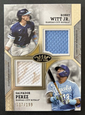 2024 Topps Tier One Bobby Witt Jr., Salvador Perez, Dual Relic #117/199. DIRTY !