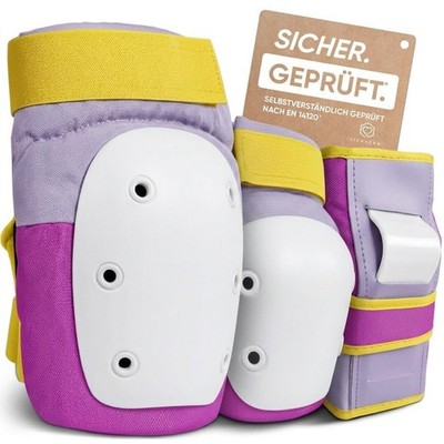 Inliner Schoner Damen [6er Set] für Knie und Ellenbogenschützer - Skateboard S