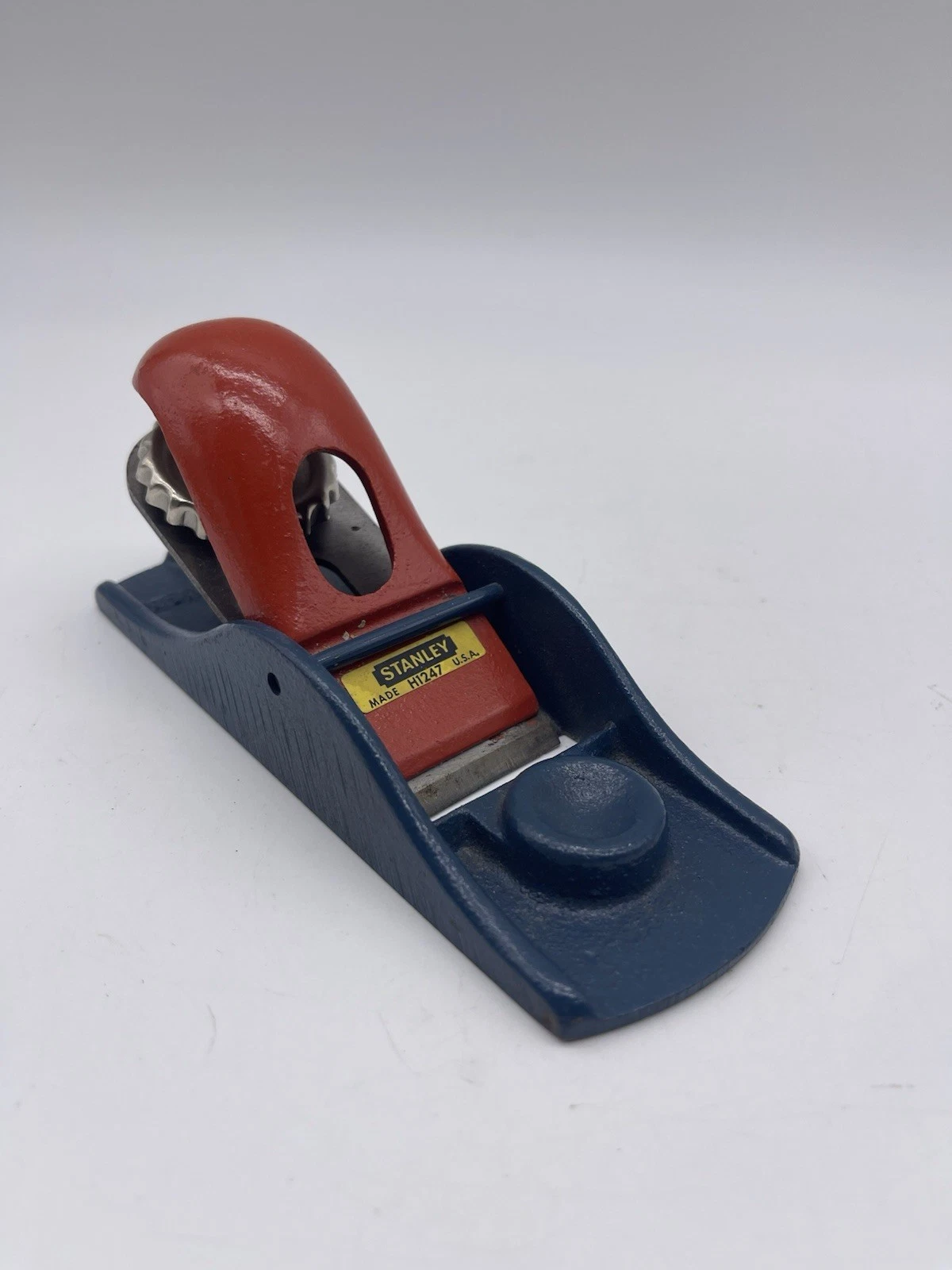 Vintage Stanley Wood Planer Made USA Orange Blue H1247