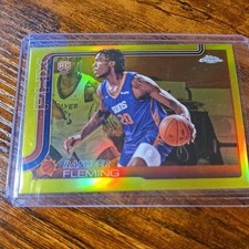 2025-26 Topps Chrome Rasheer Fleming Yellow Foil Refractor Rookie 33/275 Suns 