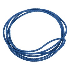 2.2 Yards 5mm Dia Leather Cord Braided String for DIY Crafts, Navy Blue