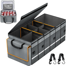 Car Trunk Organizer with Removable Cooler Bag and 6 Dividers