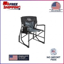 Seina Rocker, Outdoor Foldable Rocking Chair with Hard Armrests, Cup Holder