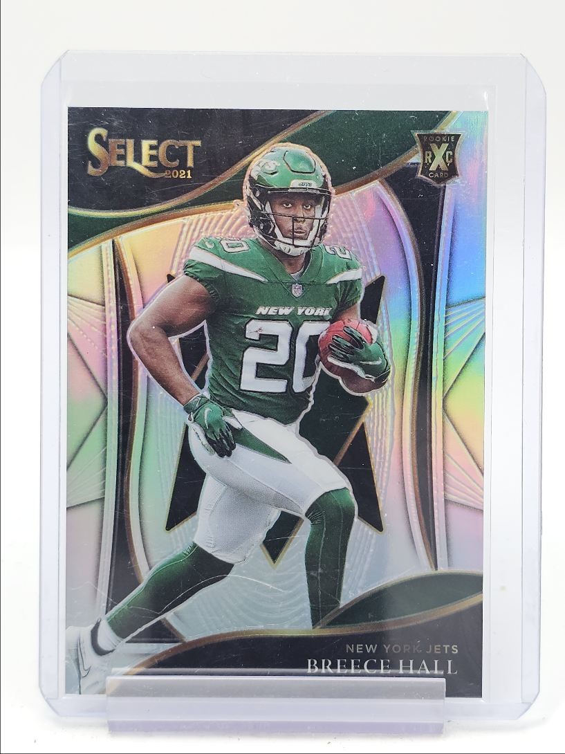 BREECE HALL 2021 SELECT 2022 XRC ROOKIE SILVER PRIZM JETS RC Q1605