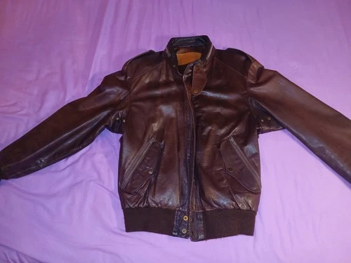 Vintage William Barry Men’s Leather Jacket Coat Brown Size 42 Medium Looks Great - product listing photo