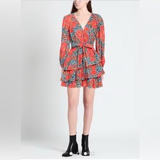 ULLA JOHNSON Miranda Tiered Tie-waist Mini Dress Size:8