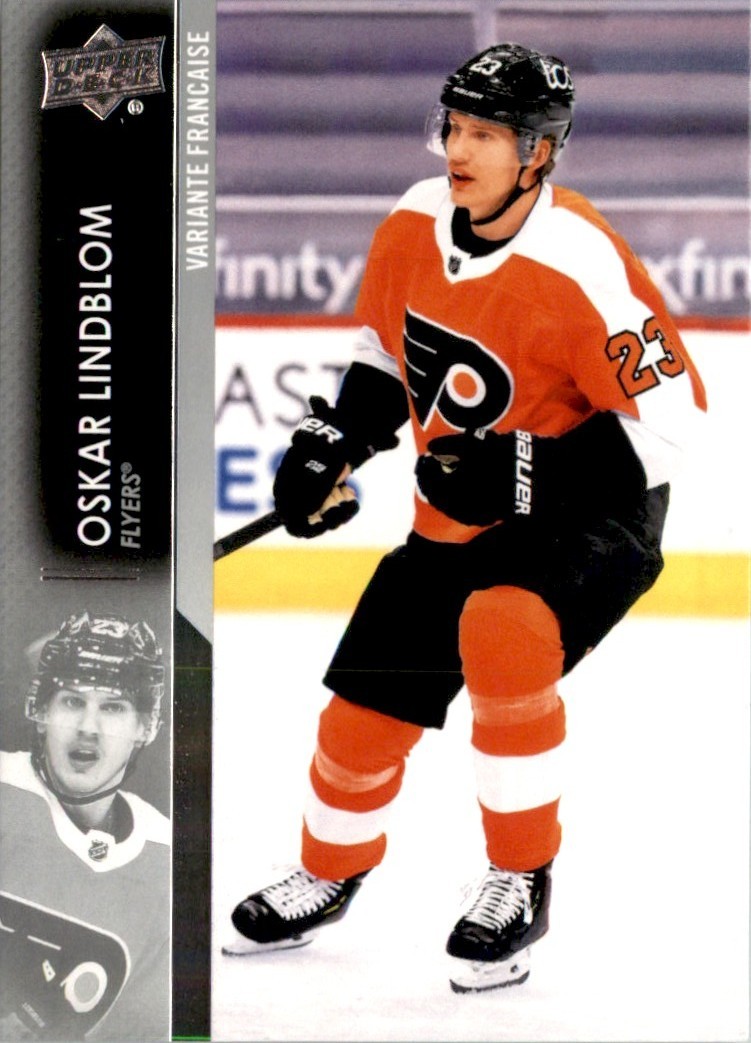 Oskar Lindblom 2021-22 Upper Deck French Variation #138 Philadelphia Flyers
