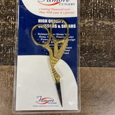 Famore Cutlery Gold Stork Embroidery Scissors 3 3/4"