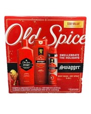 Old Spice Swagger 3 Pc Care Holiday Gift Set Body Wash Shampoo 2-in-1 Dry Spray