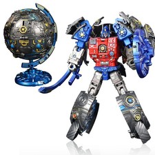 Hapystar Globe Transforming Toy, 2 in 1 Transform into Robot 6.7 inches, Blue