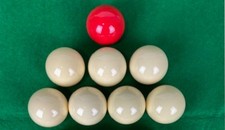 Set undersize Bar Billiards Balls (1 and 5/8 inch - 7 white, 1 red) (UK)