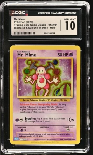 Pokémon 2023 Mr. Mime Blastoise & Suicune ex Deck Holo TCG Classic #013 CGC 10